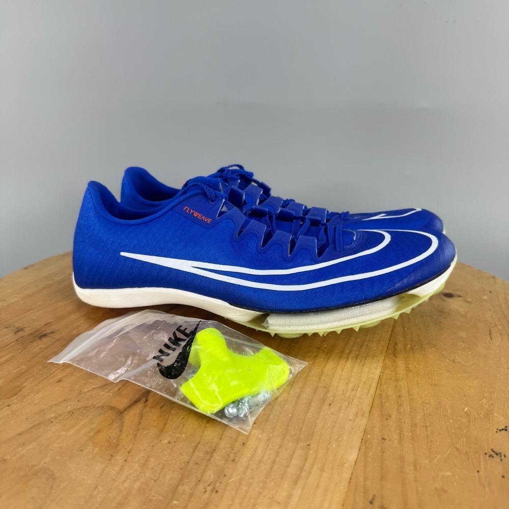 Nike Air Zoom Maxfly Men's Size 10 Track & Field Spikes Blue White Sprinting NEW